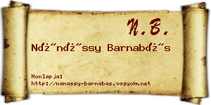 Nánássy Barnabás névjegykártya