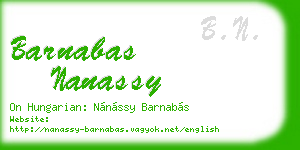 barnabas nanassy business card