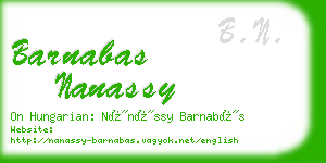 barnabas nanassy business card